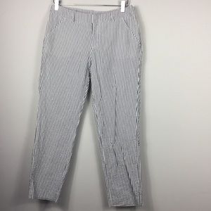Merona Seersucker gray & white striped pants. 6